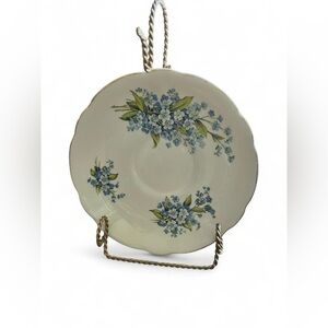Regency English Fine Bone China Floral Plate - Blue Forget-Me-Not